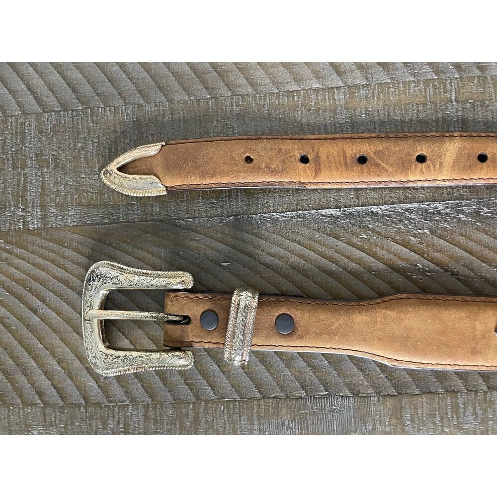 Ranger Belt Company Size 30 Genuine Leather Heart Design Western Cowgirl Women